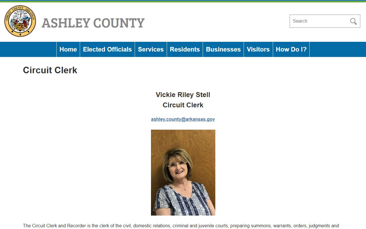 Ashley County Circuit Clerk official website