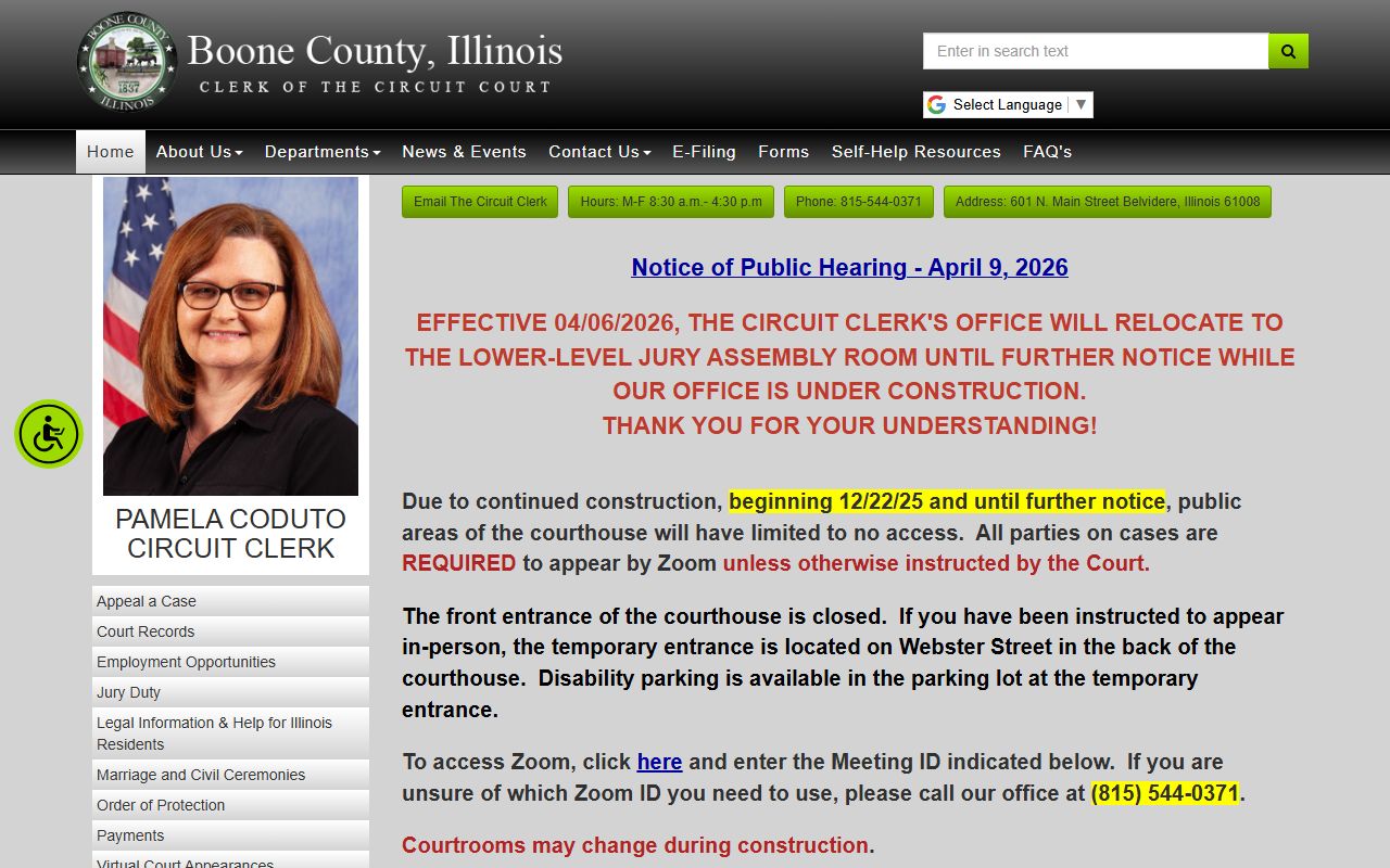 Boone County Recorder of Deeds office