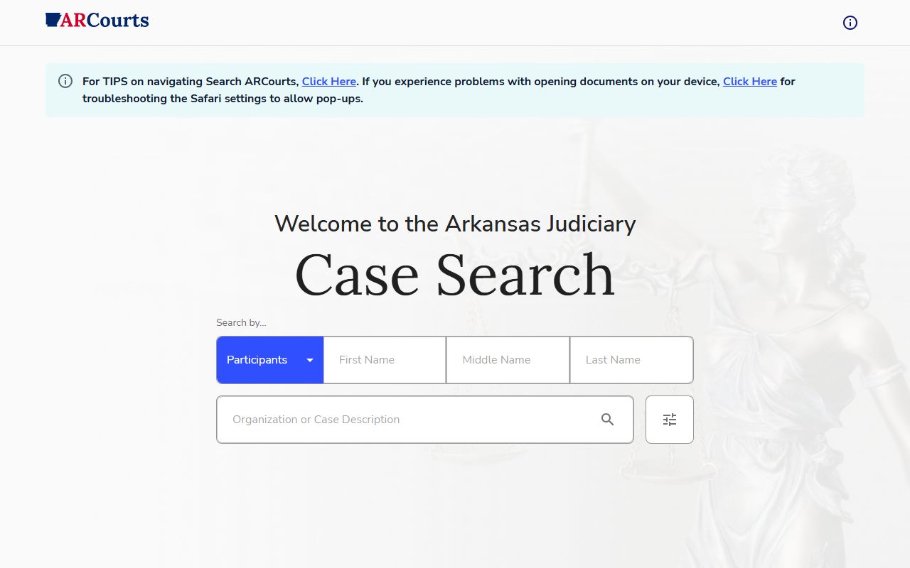 Lonoke County court docket search on Arkansas CourtConnect portal
